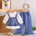 Cowboy camisole long sleeved three piece children's clothing set