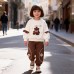 Long sleeved two-piece set for baby girls' clothing