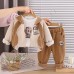 Casual cartoon hooded long sleeved three piece set for babies Casual cartoon hooded long sleeved three piece set for babies