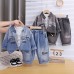 Cowboy long sleeved three piece set baby spring and autumn clothes