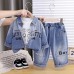 Cowboy long sleeved three piece set baby spring and autumn clothes