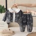Children's Spring and Autumn Baby Girl Cowboy Long Sleeve Three Piece Set