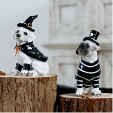 Halloween Decoration Ins Style Pet Dog Witch Resin Figurine Pet Shop Decor