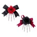 Halloween Skull Skeleton Hand Hair Clip, Ghost Festival Horror Rose Bow Ghost Hand Side Hair Clip
