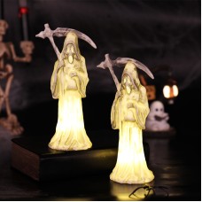 Halloween Grim Reaper Scythe Decorative Glow Night Light Desk Lamp
