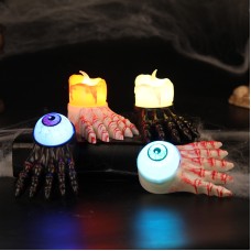 Halloween Ghost Hand Candle Light, Fake Skull Hand Decoration Prop, Glowing Party Ornament, Atmosphere Decor
