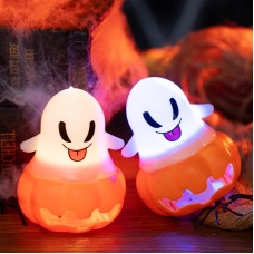 Halloween Ghost Pumpkin Lantern Light-Up Decoration Props for Party Scene Decoration Plastic Supplies
