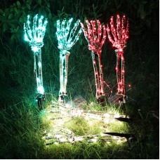 Halloween Decoration Plastic Skeleton Hand LED Glow Ghost Hand Prop Ground Stake Light-Up Decor