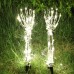 Halloween Decoration Plastic Skeleton Hand LED Glow Ghost Hand Prop Ground Stake Light-Up Decor