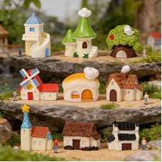 Miniature Landscape Creative Simulation Cartoon Castle House Garden Decoration DIY Ornament Moss Elegant Small Decorative Item