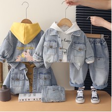 Cowboy long sleeved three piece baby autumn clothes