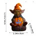 Halloween Pumpkin Holding Sprite Resin Craft Decoration Home Desk Glowing Gnome Figurine Ornament