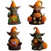 Halloween Pumpkin Holding Sprite Resin Craft Decoration Home Desk Glowing Gnome Figurine Ornament