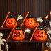 Halloween Handheld Pumpkin Lantern, Ghost Festival Party Decoration, Broom Prop, Children's Toy, Glow-in-the-Dark Pumpkin Lantern