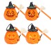 Halloween Handheld Pumpkin Lantern, Ghost Festival Party Decoration, Broom Prop, Children's Toy, Glow-in-the-Dark Pumpkin Lantern