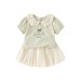 Cute Cartoon Short Sleeve with Ruffled Peter Pan Collar Two-Piece Set for Baby Cute Cartoon Short Sleeve with Ruffled Peter Pan Collar Two-Piece Set for Baby