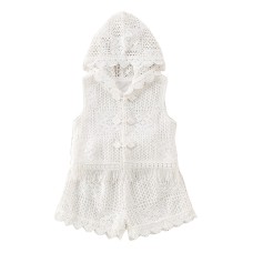 Cute Girl's Lightweight Lace Hollow-Out Two-Piece Set