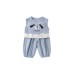 Cute Cartoon Outfit for Toddlers Muslin Two-Piece Set Sleeveless Baby