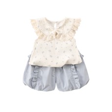Girls' Floral Short Sleeve Two-Piece Set