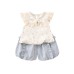 Girls' Floral Short Sleeve Two-Piece Set Girls' Floral Short Sleeve Two-Piece Set