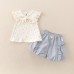Girls' Floral Short Sleeve Two-Piece Set Girls' Floral Short Sleeve Two-Piece Set