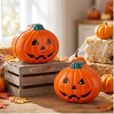 Halloween Pumpkin Ghost Face Tin Box Baking Cookie Snack Packaging Can Festival Gift Favor Metal Box