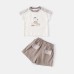 Children's Short Sleeve Cartoon Print Two-Piece Set