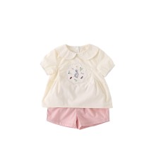 Cute Embroidered Two-Piece Set for Baby Girls