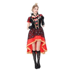 Queen of Hearts Costume Halloween Cosplay Poker Queen Tuxedo Outfit