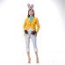 Bunny Rabbit March Hare Cosplay Costume Adult Women Yellow Rabbit Mr. Suit Halloween Stage Costume