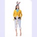 Bunny Rabbit March Hare Cosplay Costume Adult Women Yellow Rabbit Mr. Suit Halloween Stage Costume