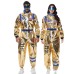 Halloween Golden Astronaut Space Suit Pilot Cosplay Costume Spacesuit Clothing