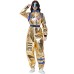 Halloween Golden Astronaut Space Suit Pilot Cosplay Costume Spacesuit Clothing