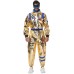 Halloween Golden Astronaut Space Suit Pilot Cosplay Costume Spacesuit Clothing