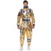 Halloween Golden Astronaut Space Suit Pilot Cosplay Costume Spacesuit Clothing
