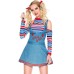 Halloween Circus Clown Costume Good Guys Cosplay Scary Doll Possession Outfit for Women