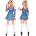 Halloween Circus Clown Costume Good Guys Cosplay Scary Doll Possession Outfit for Women