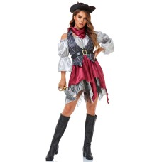 Vintage Caribbean Pirate Costume for Women - Cosplay Halloween Stage Performance Outfit