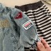 Collar denim outfit versatile for boys and girls