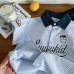 Flip collar cartoon casual versatile top