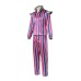 Halloween Costume Cos Bowie Cos Zig Starry Pink Blue Striped Outfit Stage Performance Costume