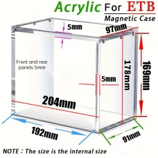 5mm Acrylic ETB Display Case, Magnetic UV-Resistant Lid, Stackable Anti-Slip Dustproof Box for Elite Trainer Box