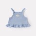 floral knit set for baby girls, two-piece outfit with stylish halter top and bottom