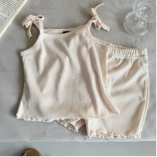 Girl's Cool Tank Top Set Cute and Versatile Thin Strap Two Piece Set