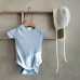 Embroidered Lace Trimmed Onesie for Baby Girls