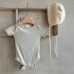 Embroidered Lace Trimmed Onesie for Baby Girls