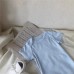 Embroidered Lace Trimmed Onesie for Baby Girls