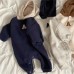 Embroidered baby plush long crawling clothes for infants and young children