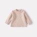Long Sleeve Top with Ruffled Collar for Baby Girls, Warm and Thickened Cotton Inner Layer