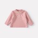 Long Sleeve Top with Ruffled Collar for Baby Girls, Warm and Thickened Cotton Inner Layer